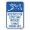 Signmission Reserved for Expectant Mothers 15 Minut Heavy-Gauge Aluminum Sign, 18" L, 12" H, A-1218-23200 A-1218-23200 - alternate 1